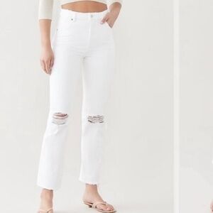 ROLLAS (free people brand) original straight high rise jeans in Layla white, 31